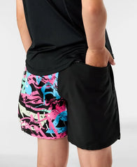 Youth Pottstown Graffiti Black Woven Short
