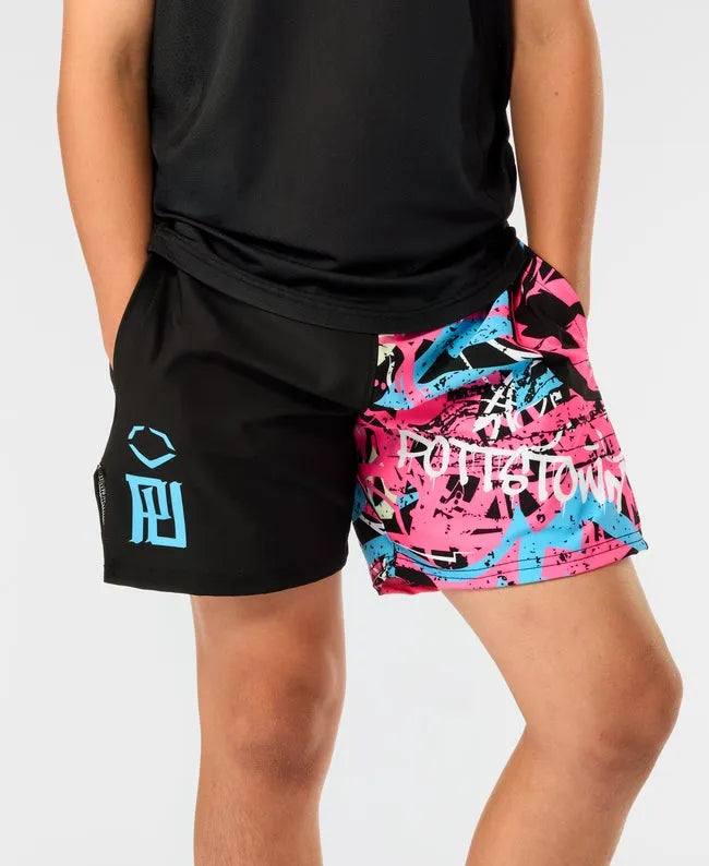 Youth Pottstown Graffiti Black Woven Short