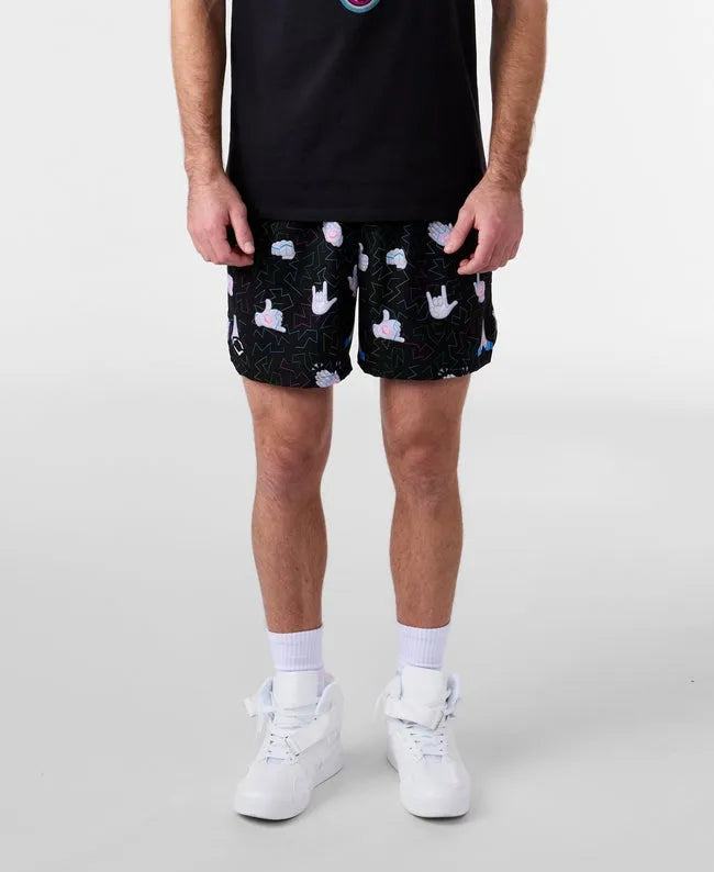 Men's Evoji Black Woven Shorts