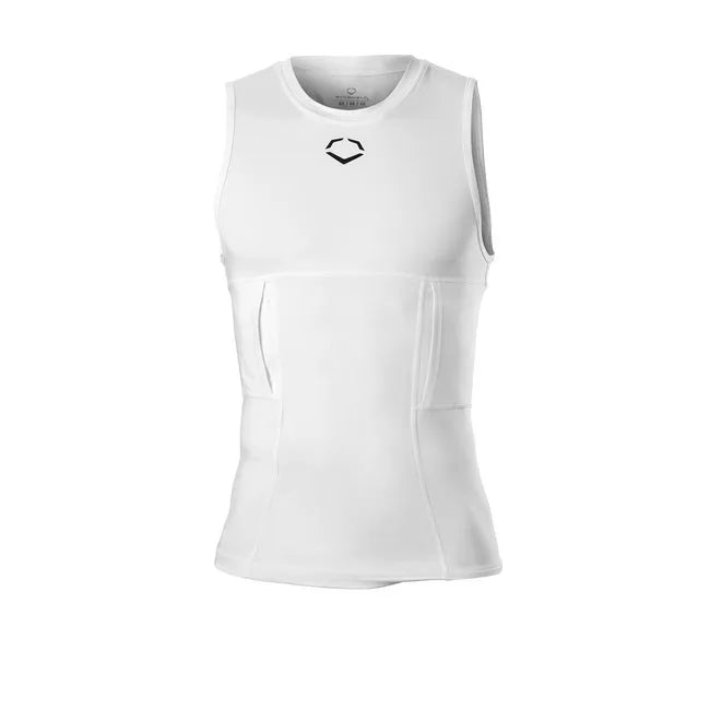 Youth Custom White Sleeveless Rib Shirt (Compression Shirt Only)