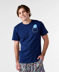 Men's On-Guard Navy Blue Graphic Tee