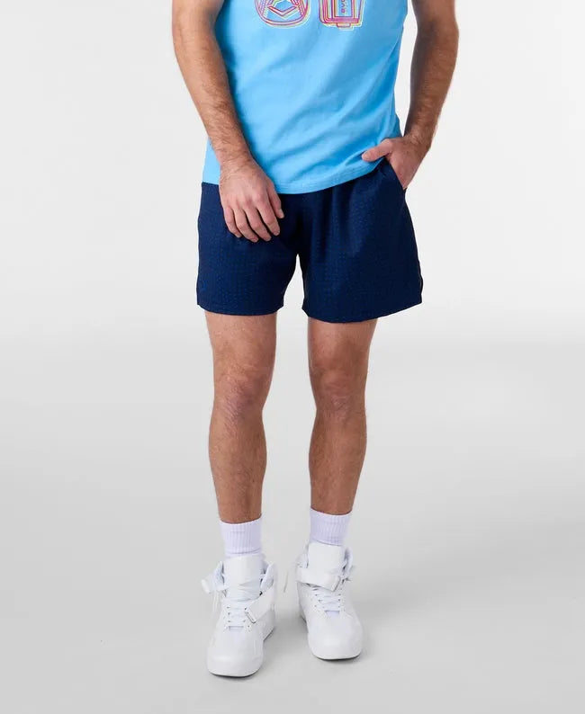 Men's Droplets Navy Blue Woven Shorts